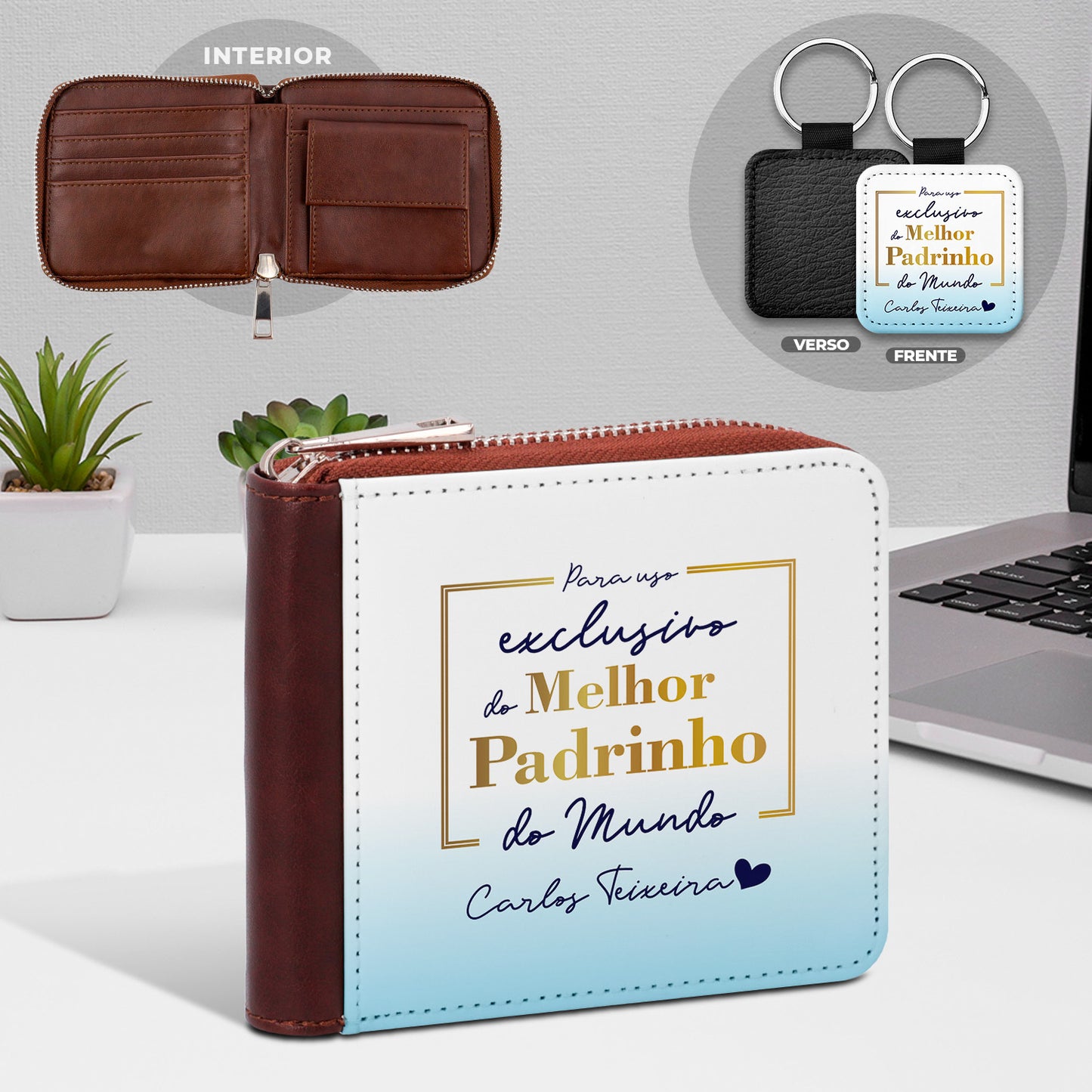 Carteira de homem e/ou Porta-chaves "Para uso exclusivo"