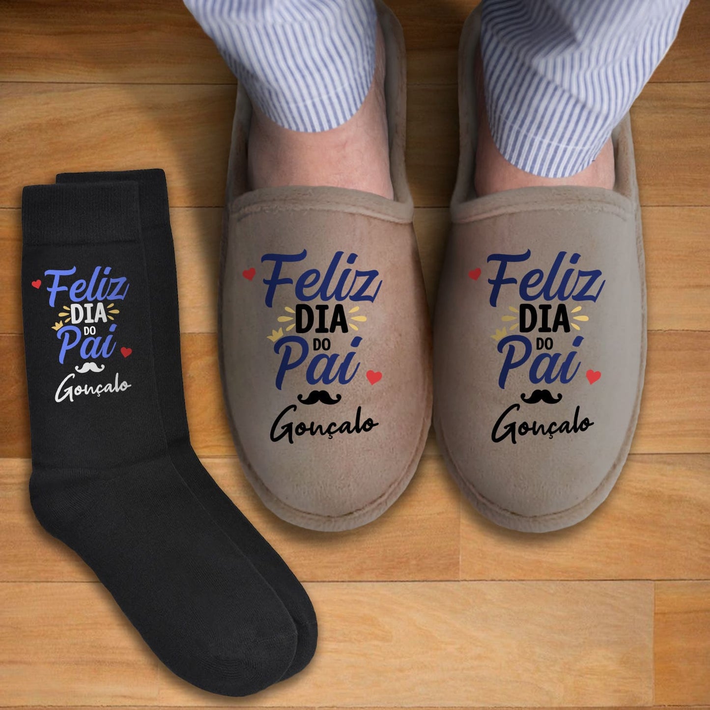Chinelos e/ou Meias "Feliz Dia do Pai"