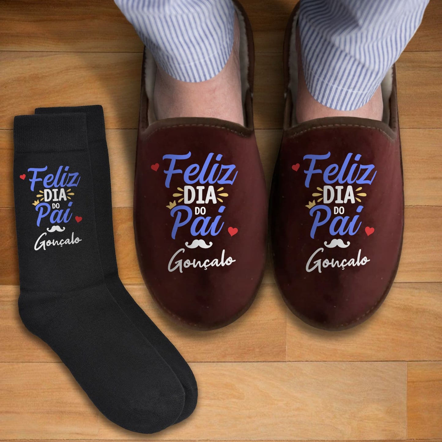 Chinelos e/ou Meias "Feliz Dia do Pai"