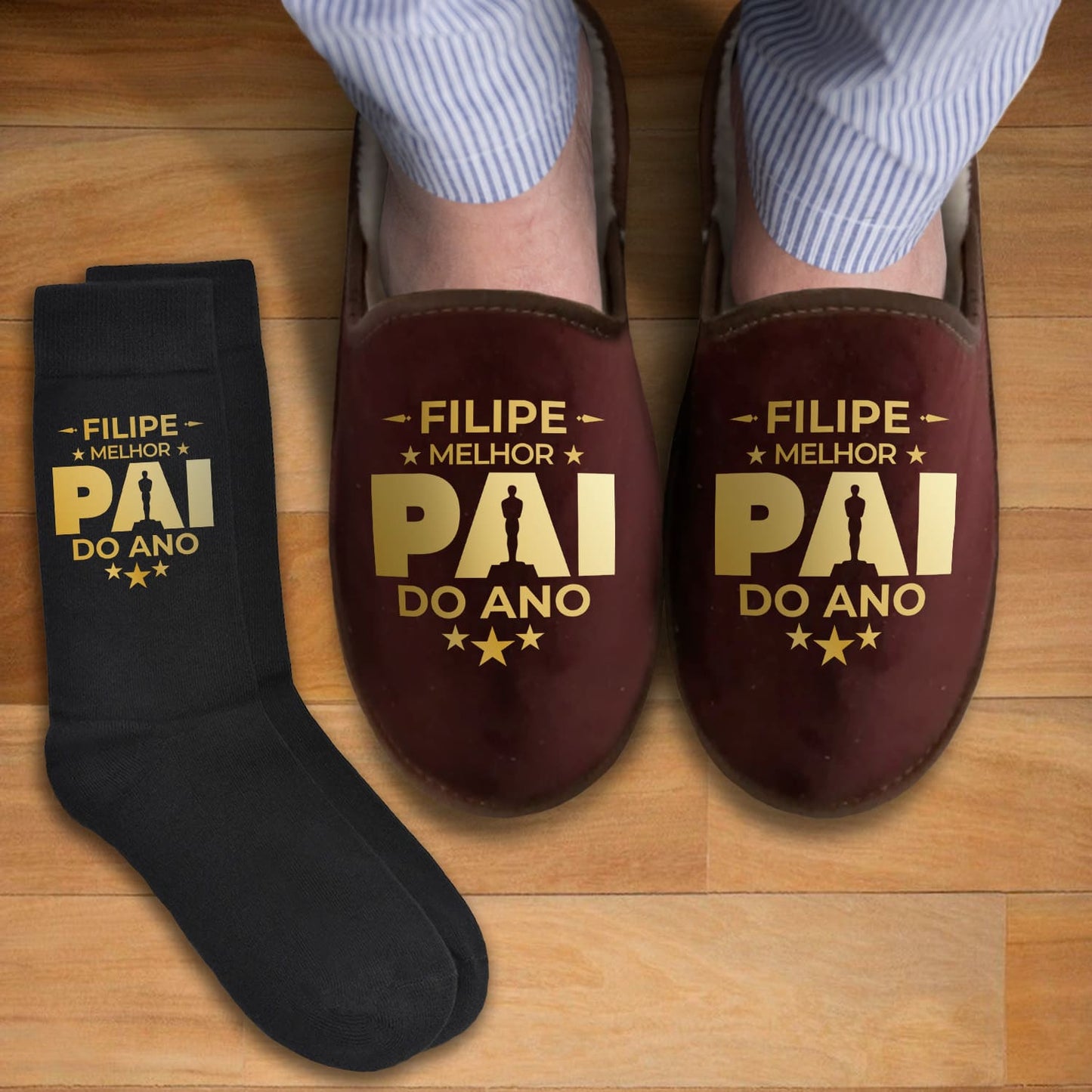 Chinelos e/ou Meias "Óscar: melhor pai do ano"