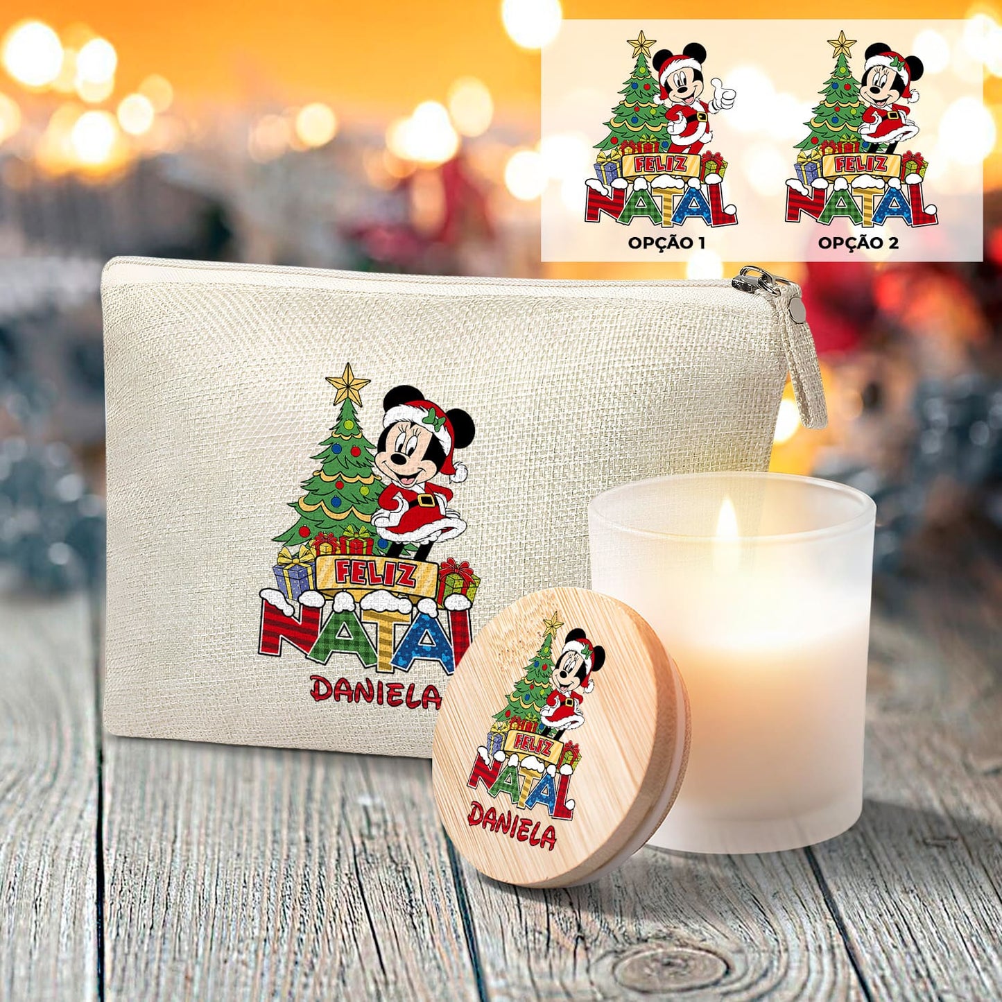 Necessaire e/ou Vela "Natal Colorido"