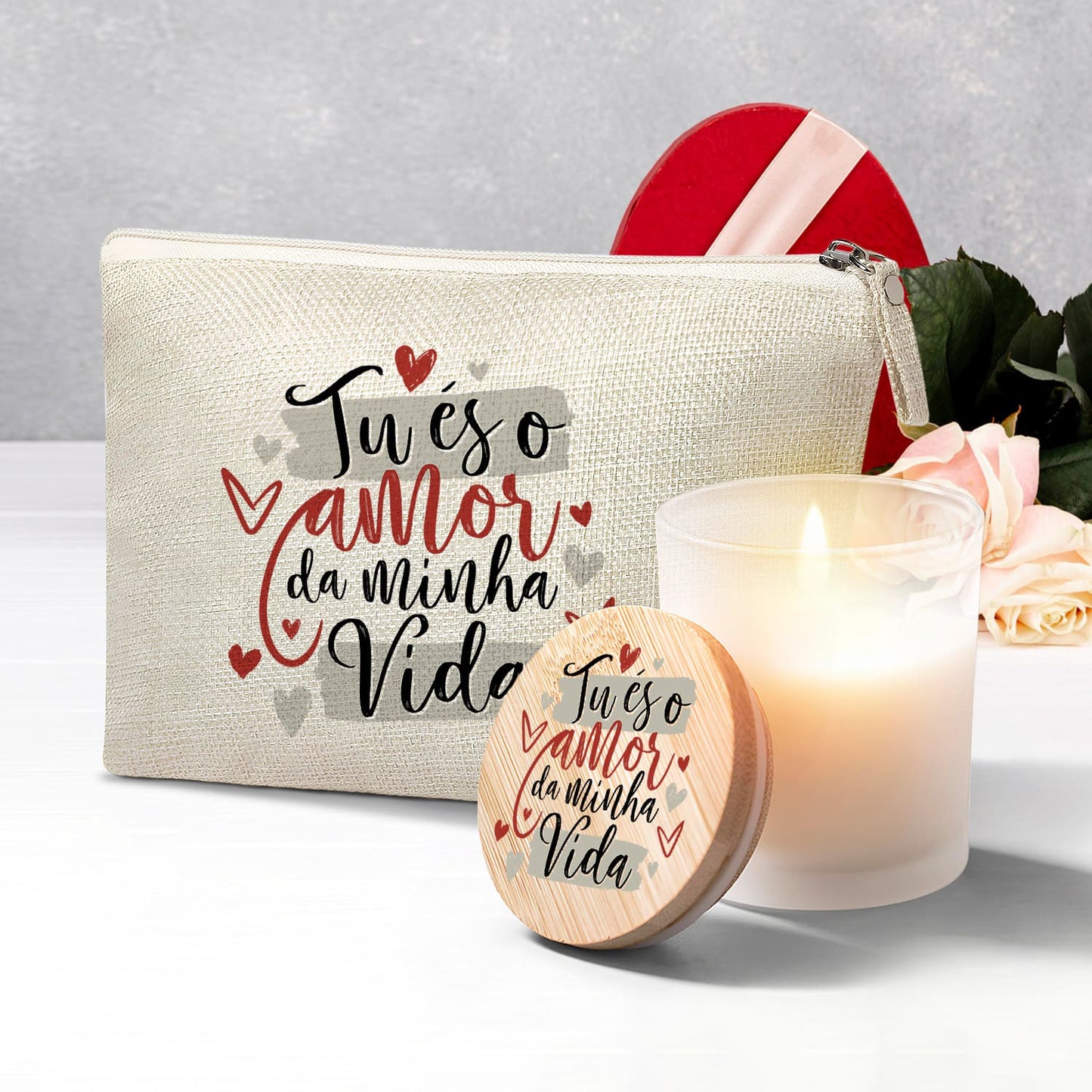 Necessaire e/ou Vela "Tu és o amor da minha vida"