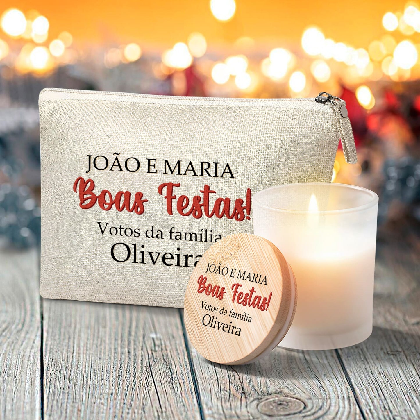 Necessaire e/ou Vela "Boas Festas"