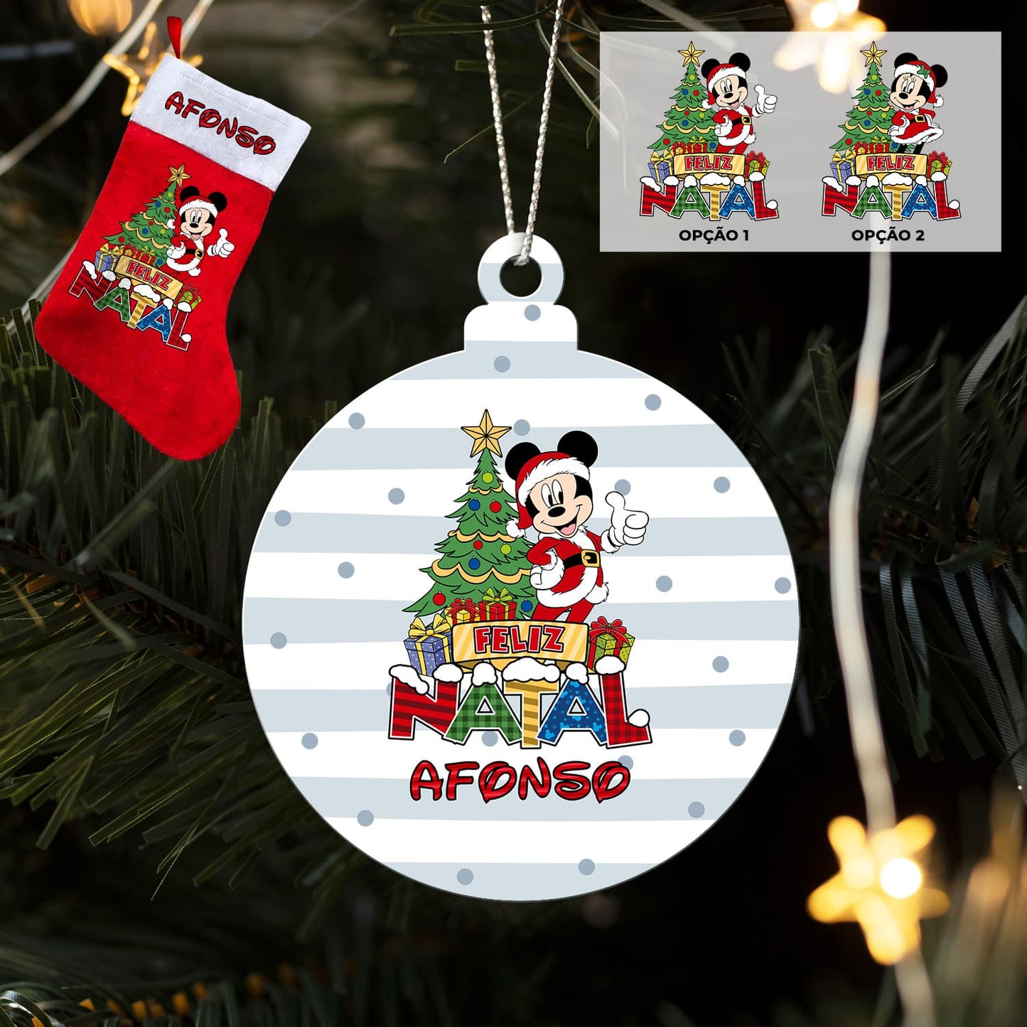 Pendente bola e/ou Bota de Natal "Natal Colorido"