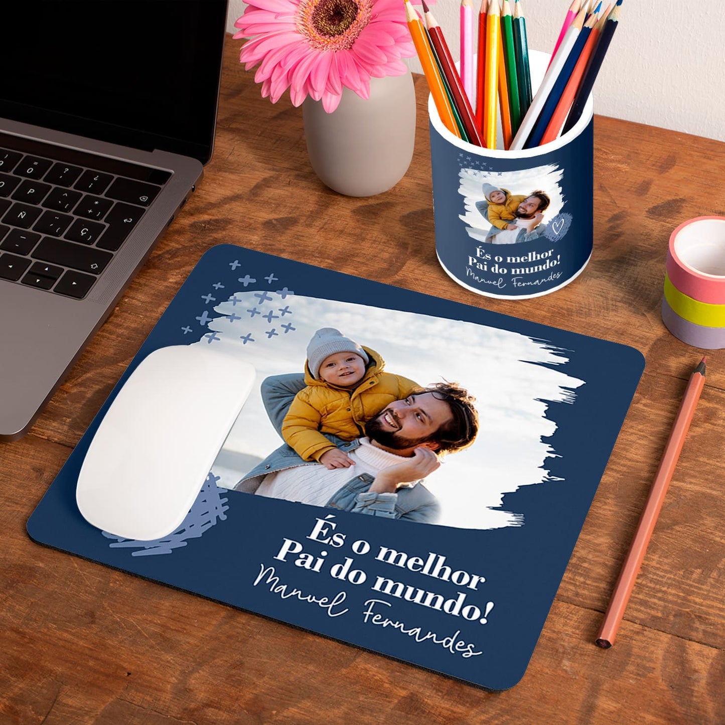 Tapete de rato e/ou Porta-lápis "És o melhor do mundo!"