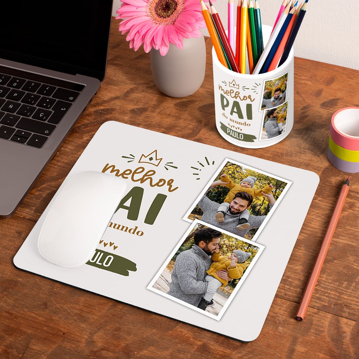 Tapete de rato e/ou Porta-lápis "Melhor do Mundo ♡"