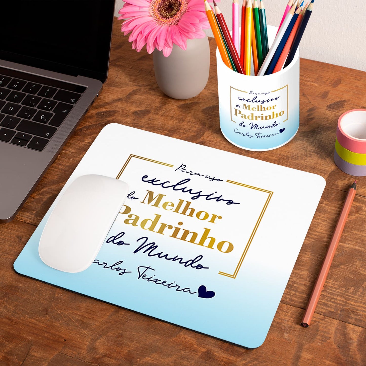 Tapete de rato e/ou Porta-lápis "Para uso exclusivo"