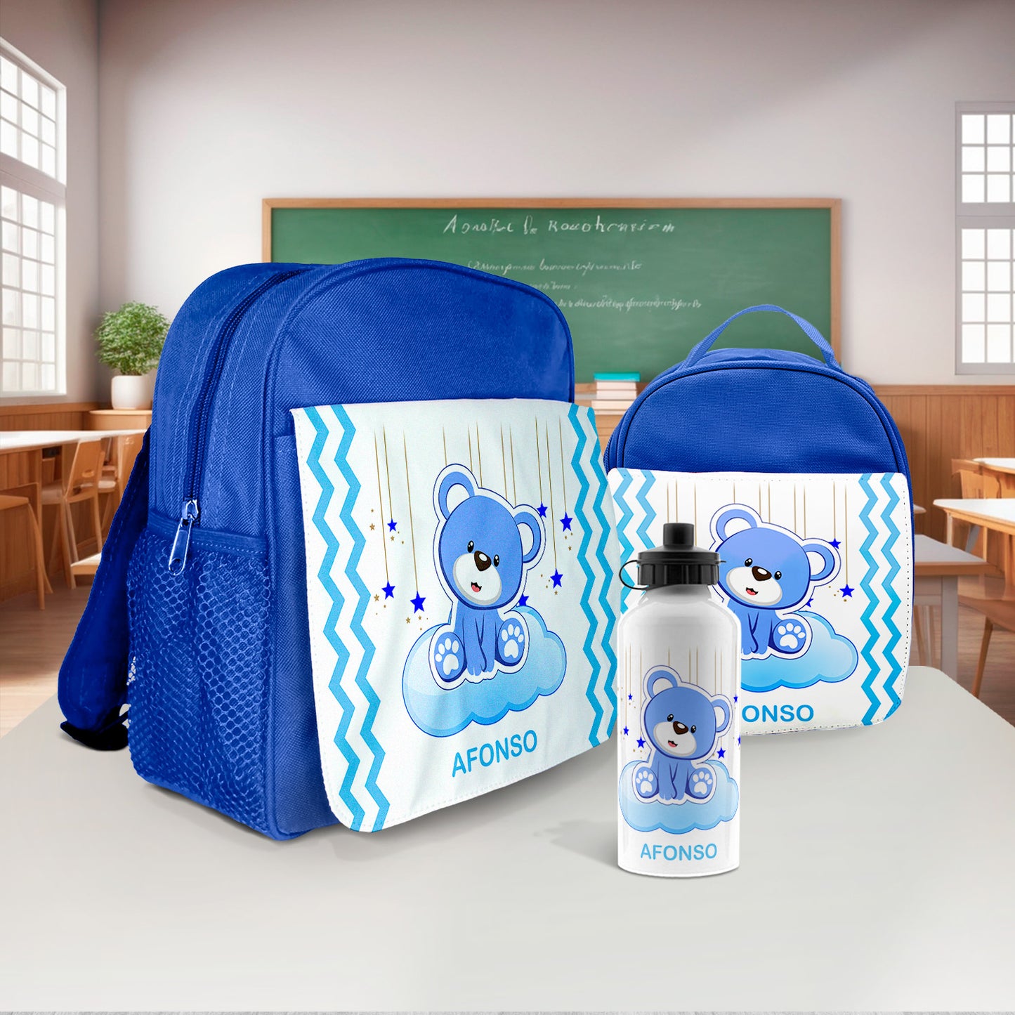 Mochila e/ou Lancheira e/ou Garrafa "Ursinho"