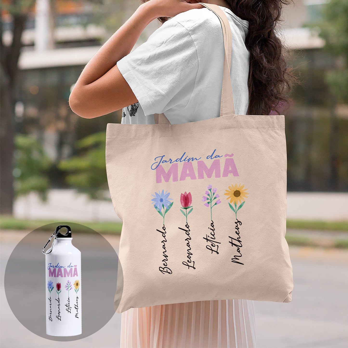 Saco de pano e/ou Garrafa "Jardim"