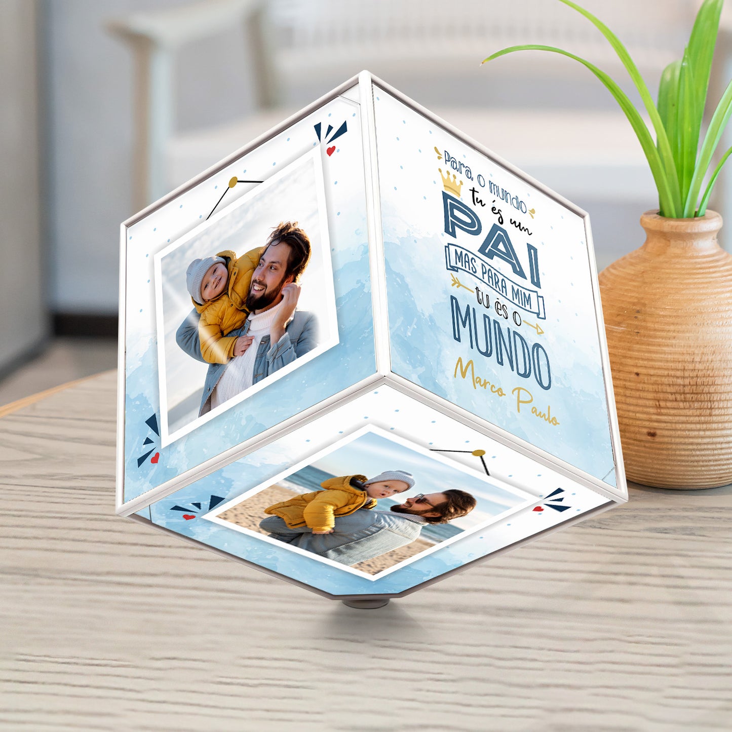 Cubo giratório "Tu és o mundo"