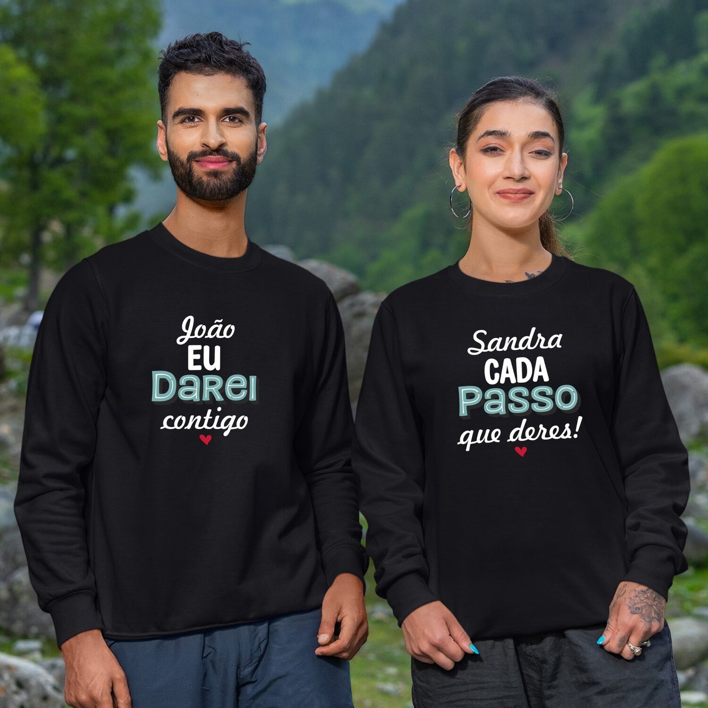 Conjunto 2 camisolas "Cada passo que deres eu darei contigo"
