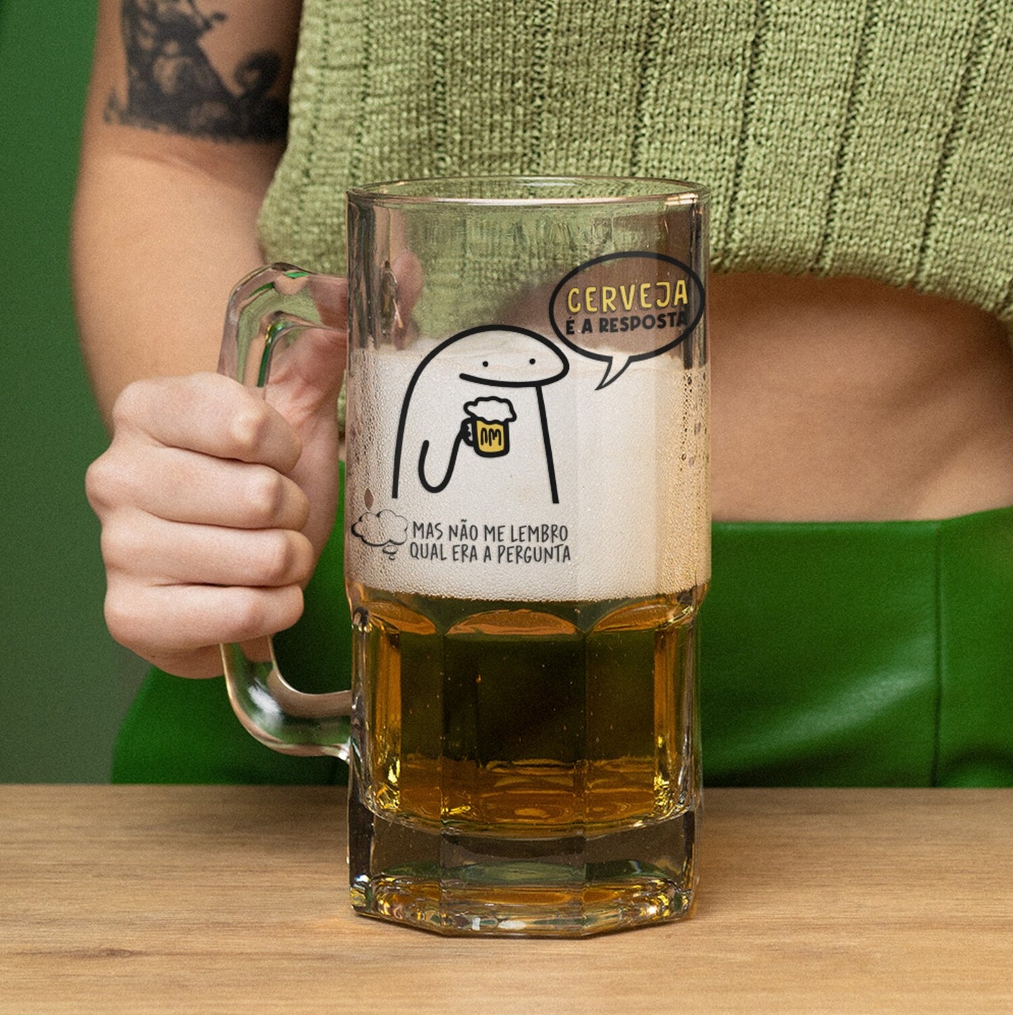Caneca para Cerveja e/ou Abre-garrafas "Cerveja é a resposta"