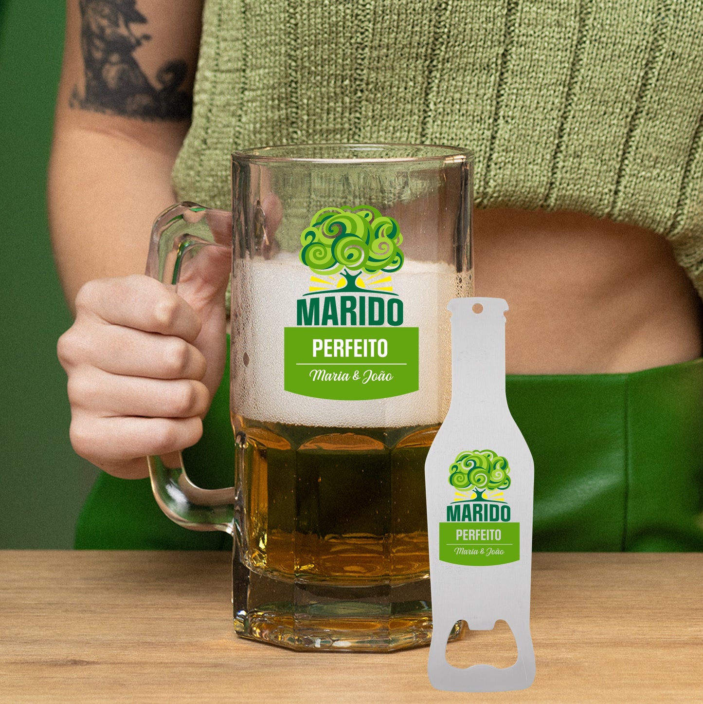 Caneca para Cerveja e/ou Abre-garrafas "Apple"
