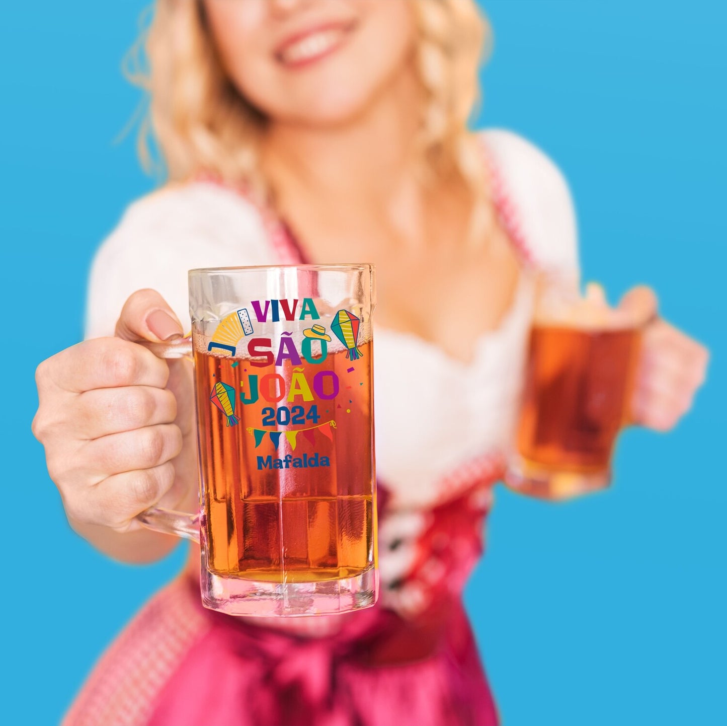 Caneca para Cerveja e/ou Abre-garrafas "Viva São João"