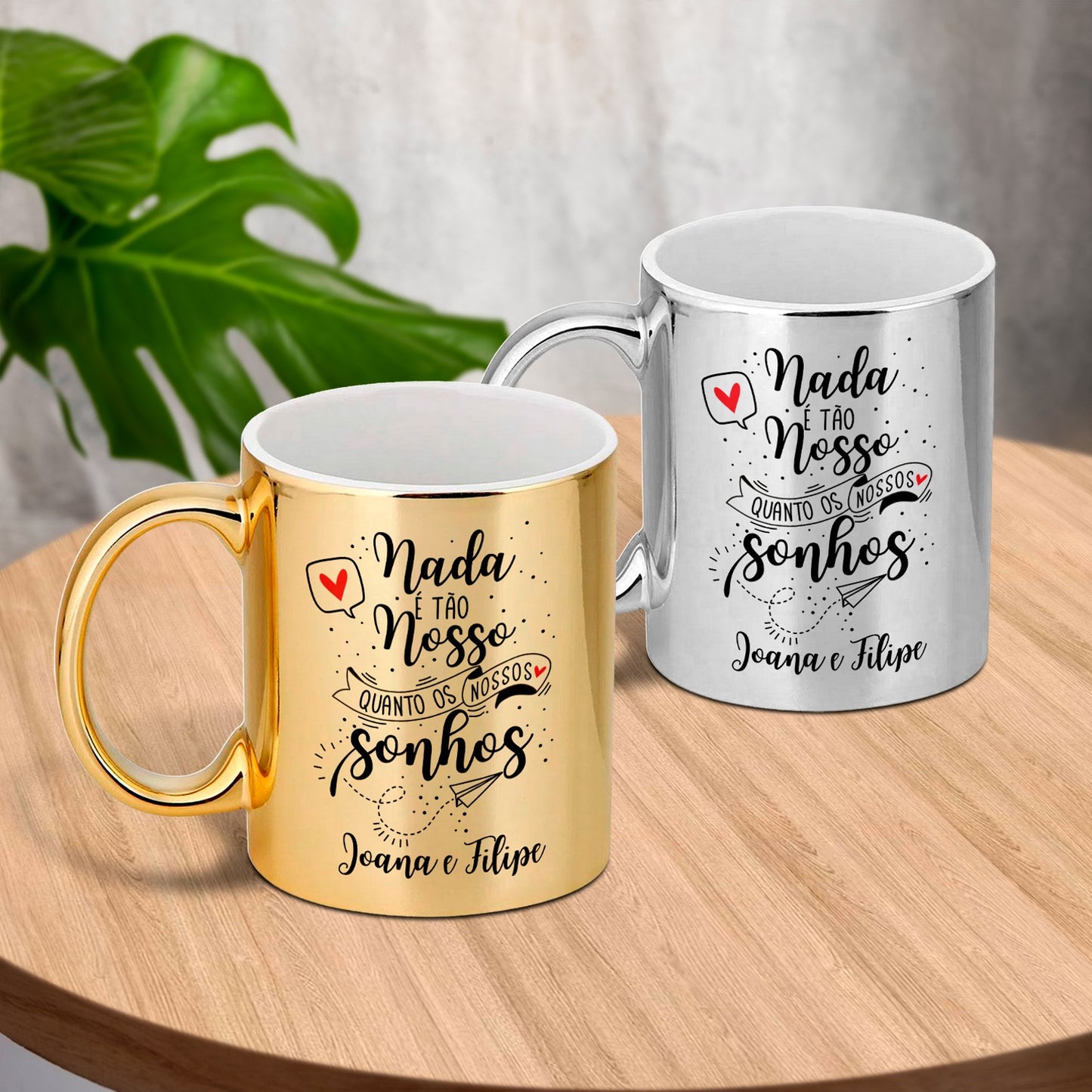 Caneca cromada "Sonhos"