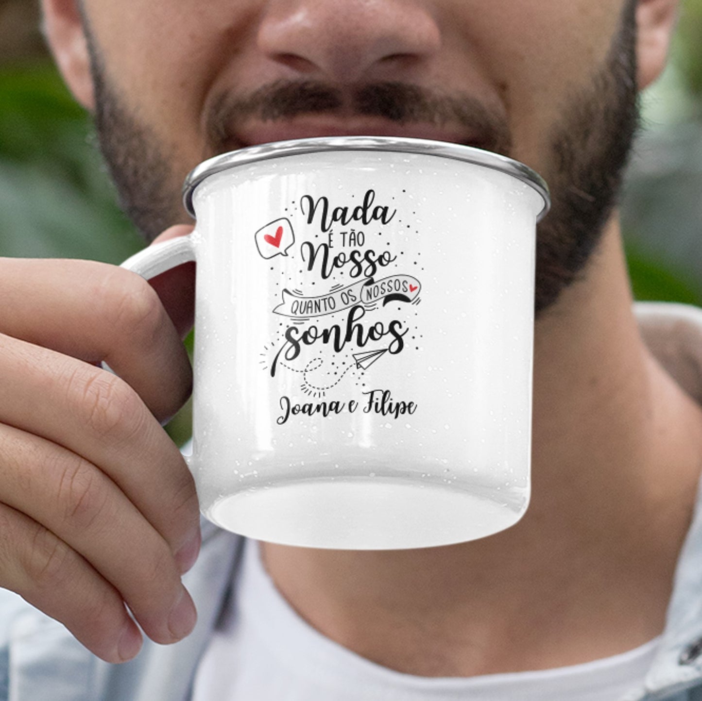 Caneca de Esmalte "Sonhos"