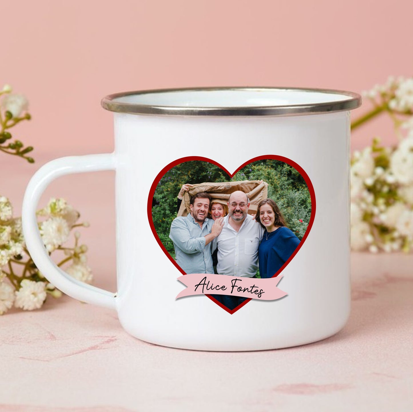 Caneca de Esmalte "Coração Apaixonado"