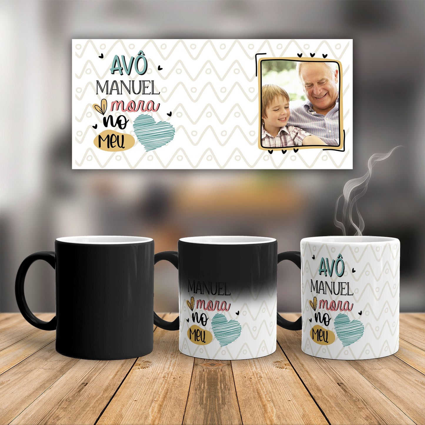 Caneca Mágica "Mora no meu coração"