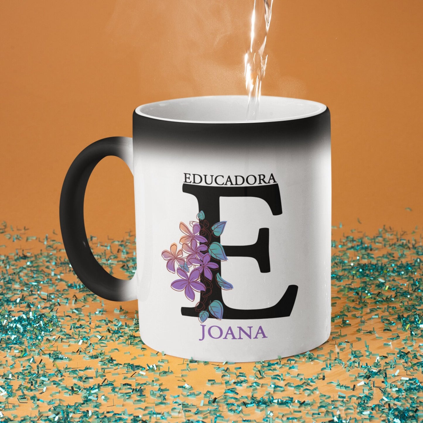 Caneca Mágica "Inicial do nome - Educação"