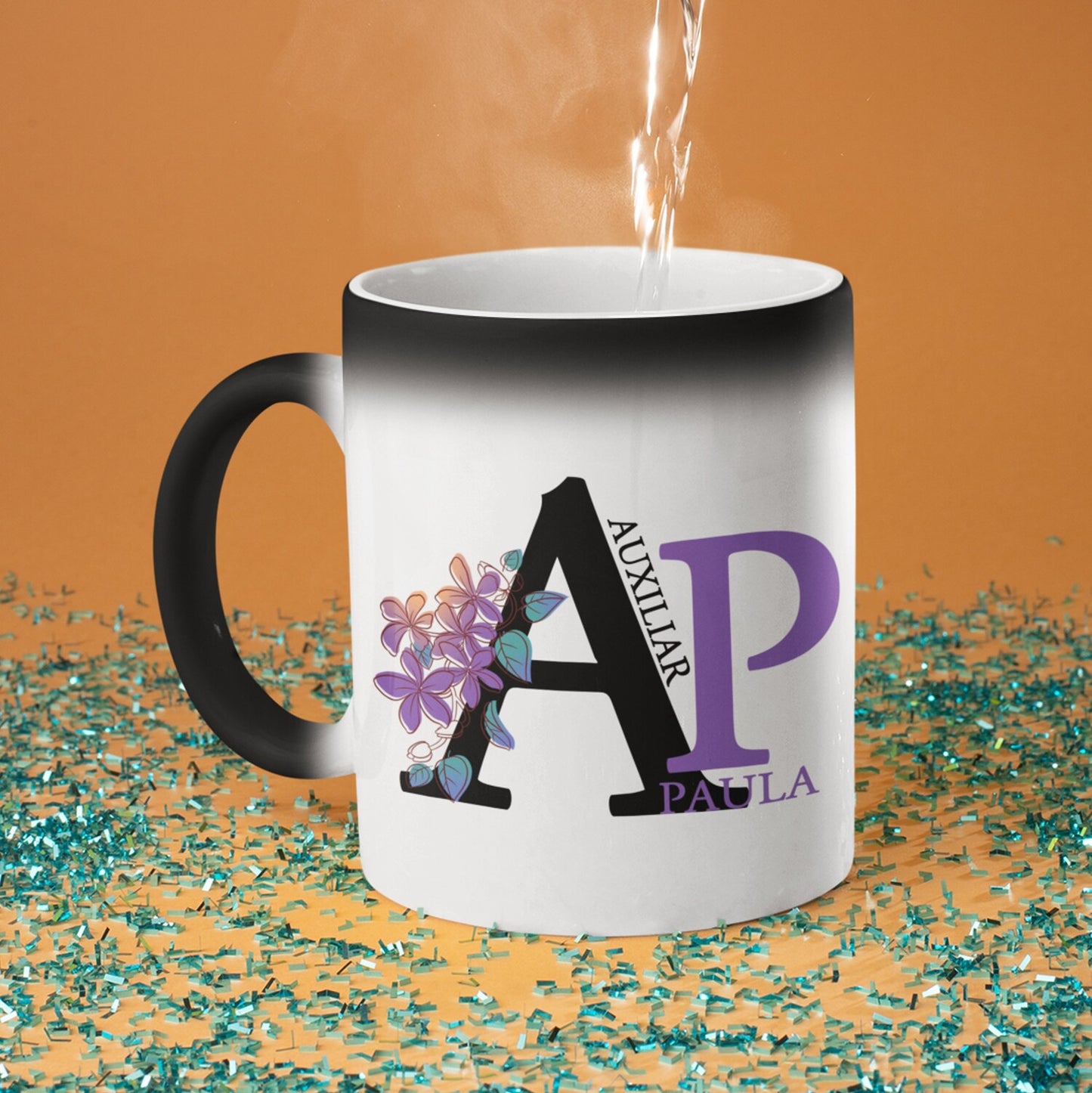 Caneca Mágica "Inicial do nome - Educação"