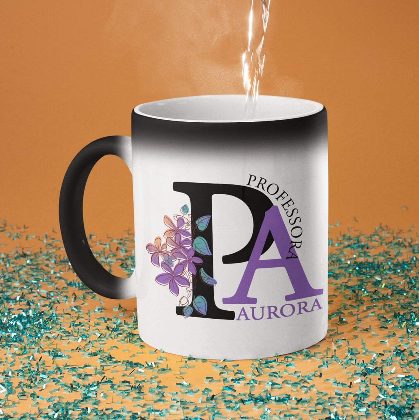 Caneca Mágica "Inicial do nome - Educação"