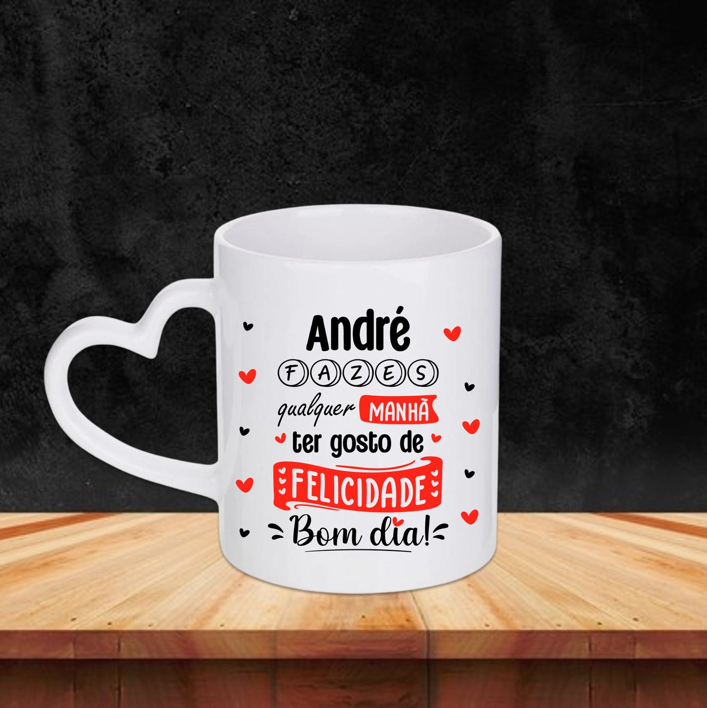 Caneca Pega Coração "Felicidade"