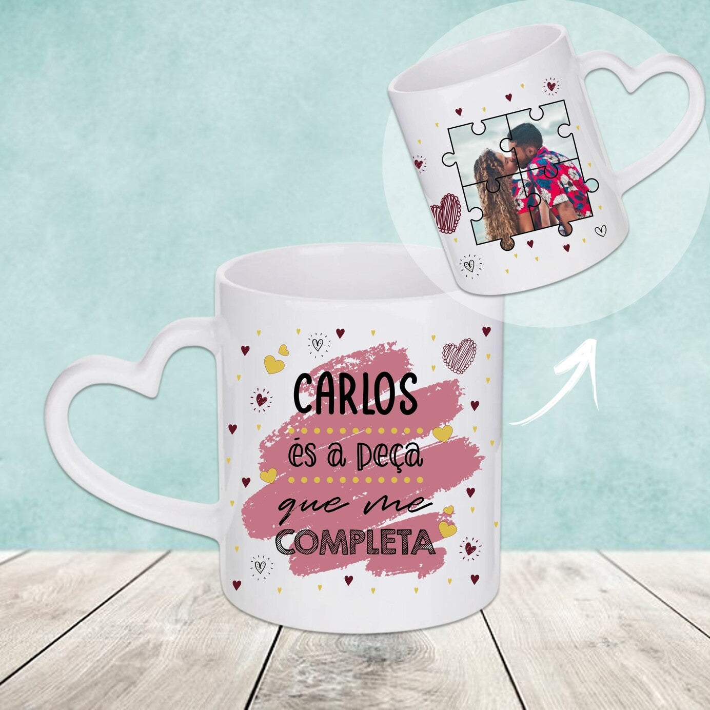 Caneca Pega Coração "És a peça que me completa"