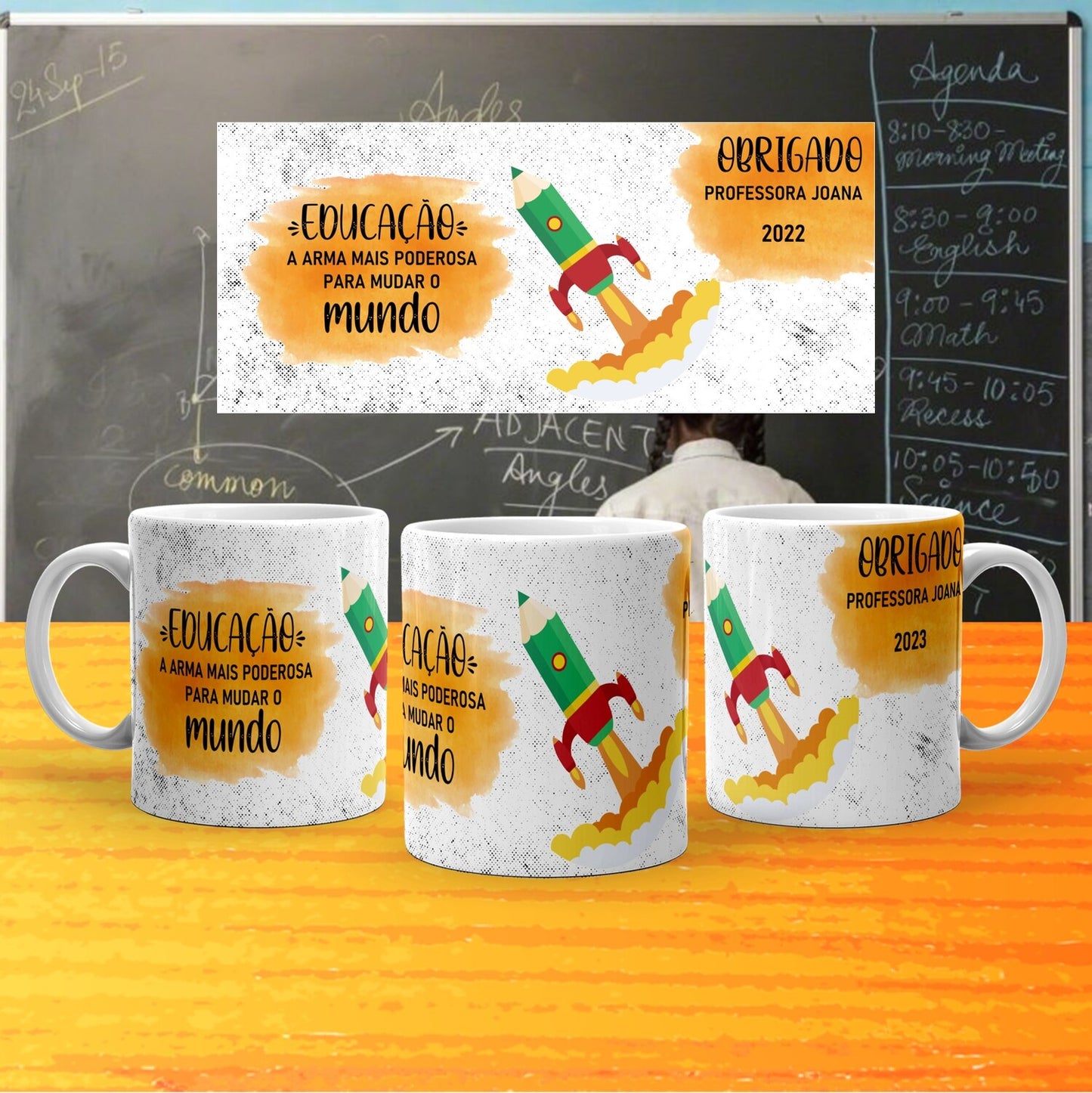 Caneca "Educação - A arma mais poderosa para mudar o Mundo"