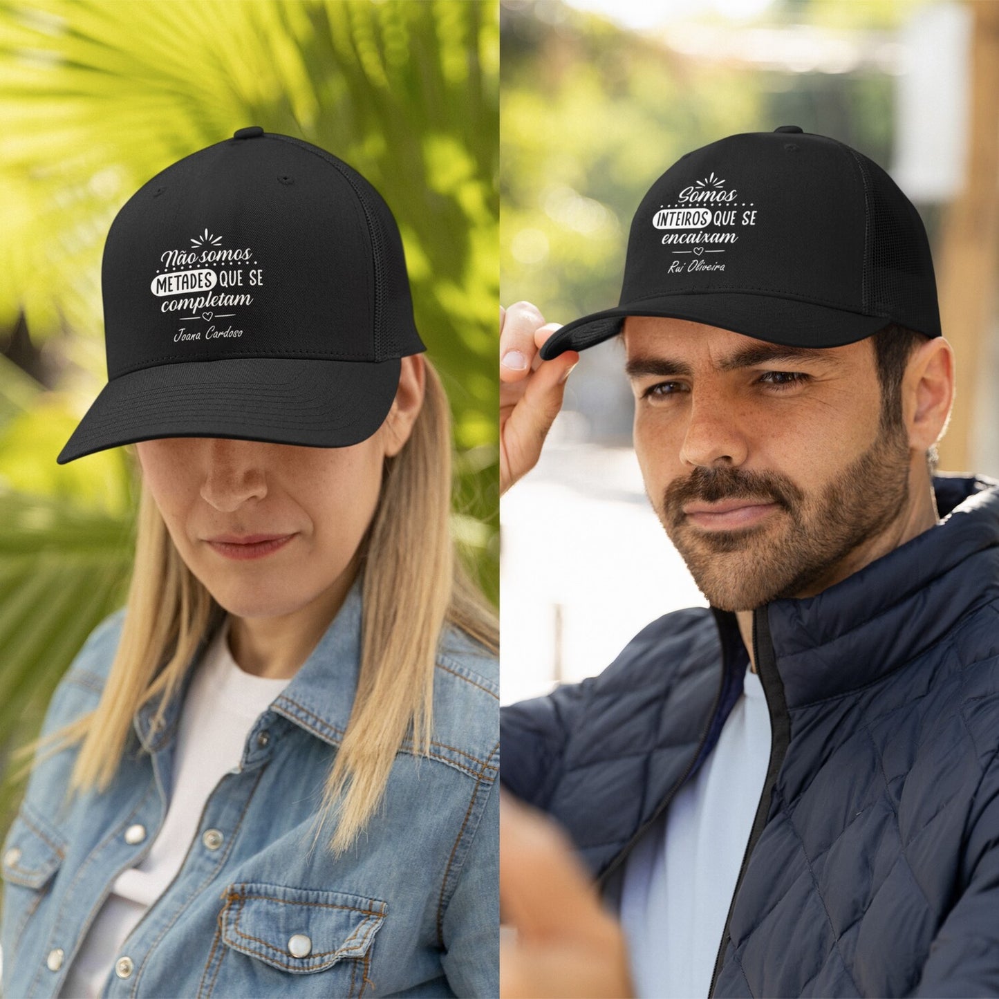 Conjunto 2 caps "Inteiros que se encaixam"