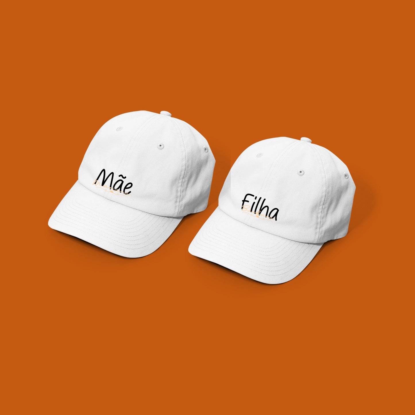 Conjunto 2 bonés "Mãe-Filha_Mãe-Filho"