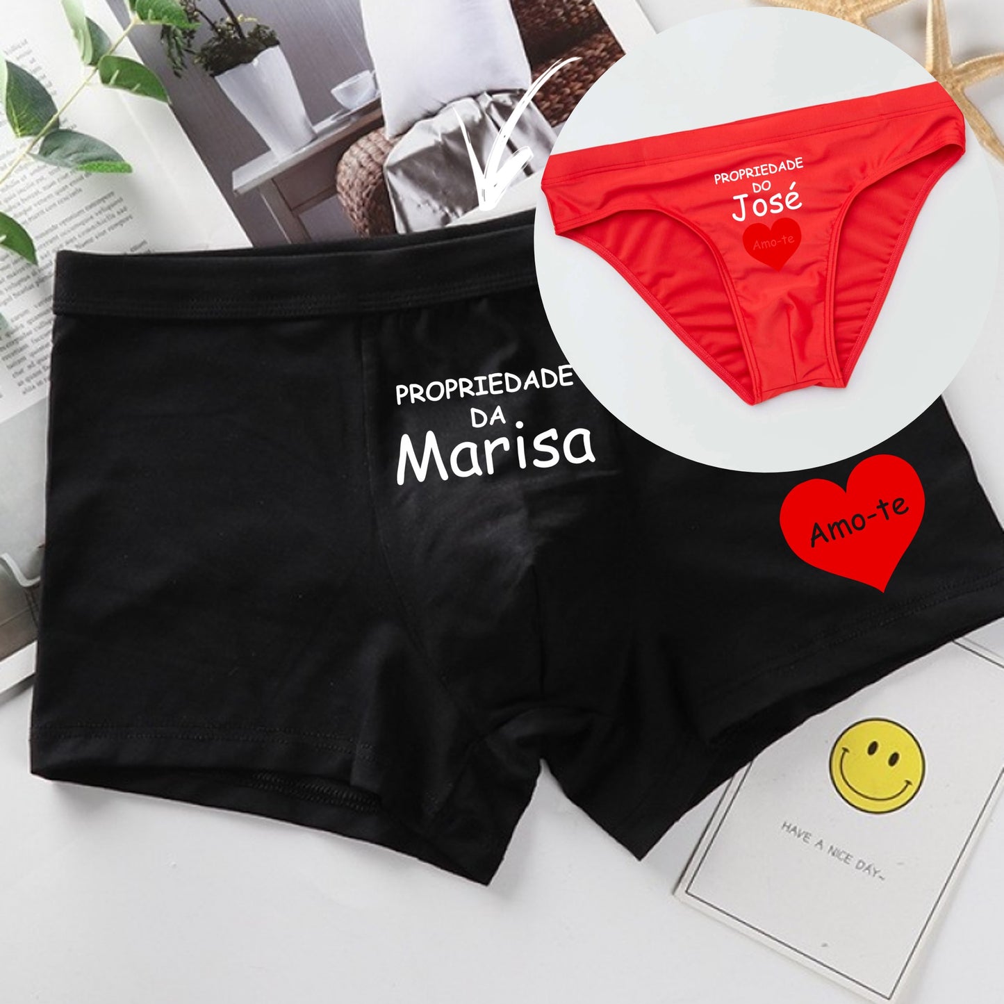 Boxer e/ou cueca "Amo-te"