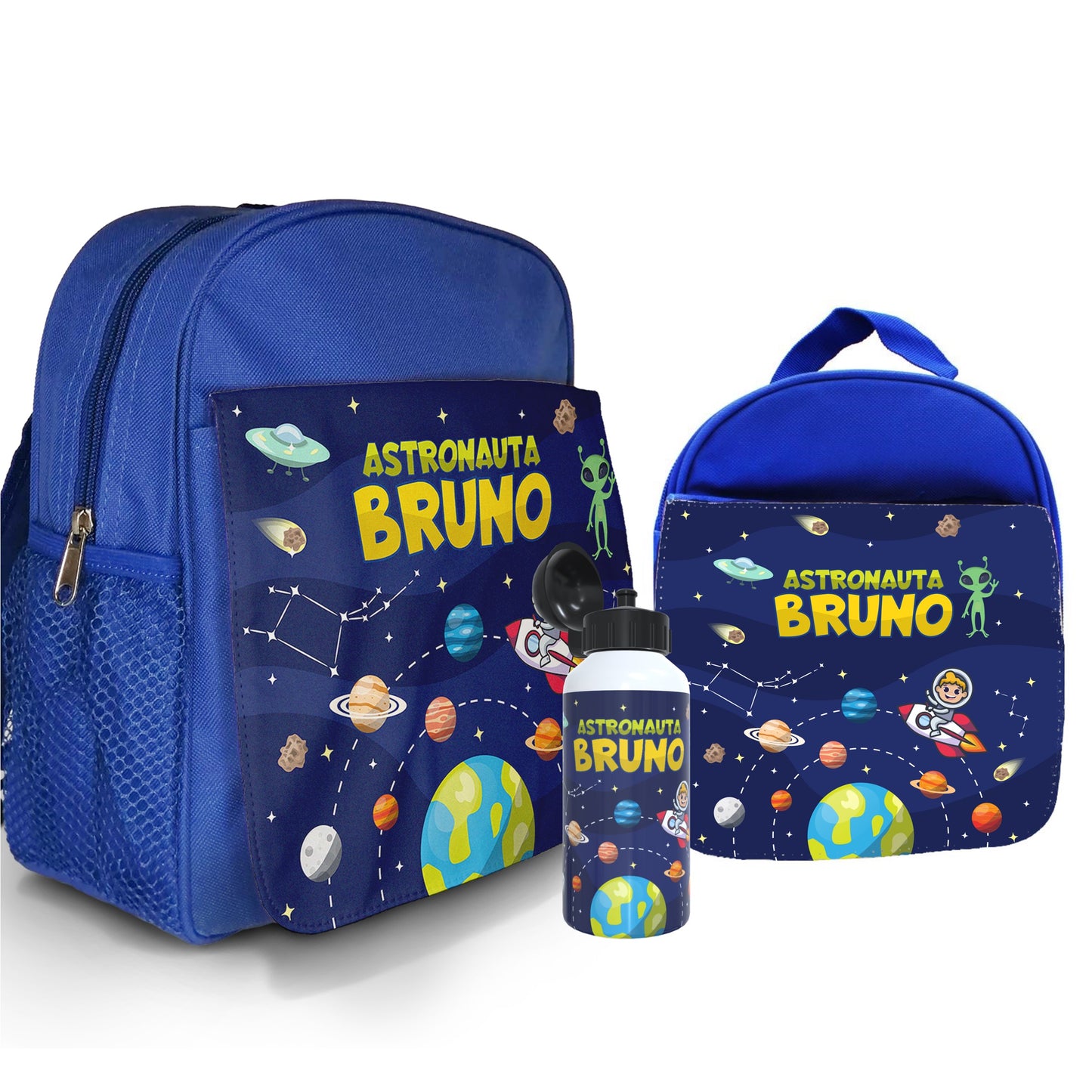 Mochila e/ou Lancheira e/ou Garrafa "Astronauta"