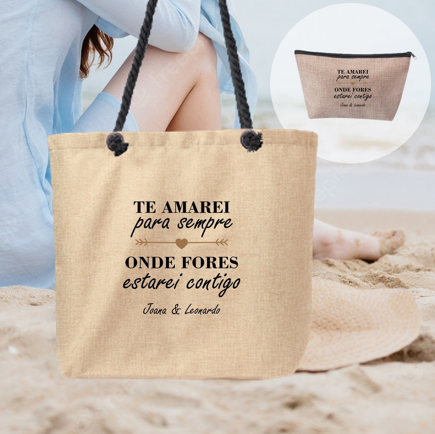 Saco e/ou Necessaire "Onde fores estarei contigo"