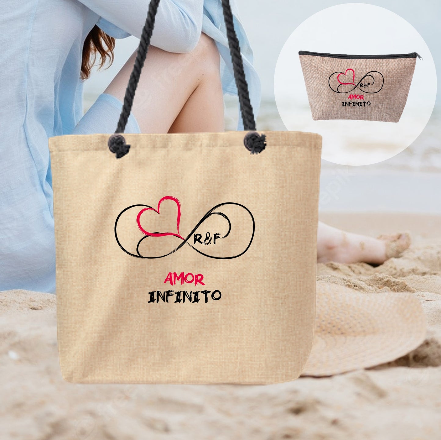 Saco e/ou Necessaire "Amor Infinito"