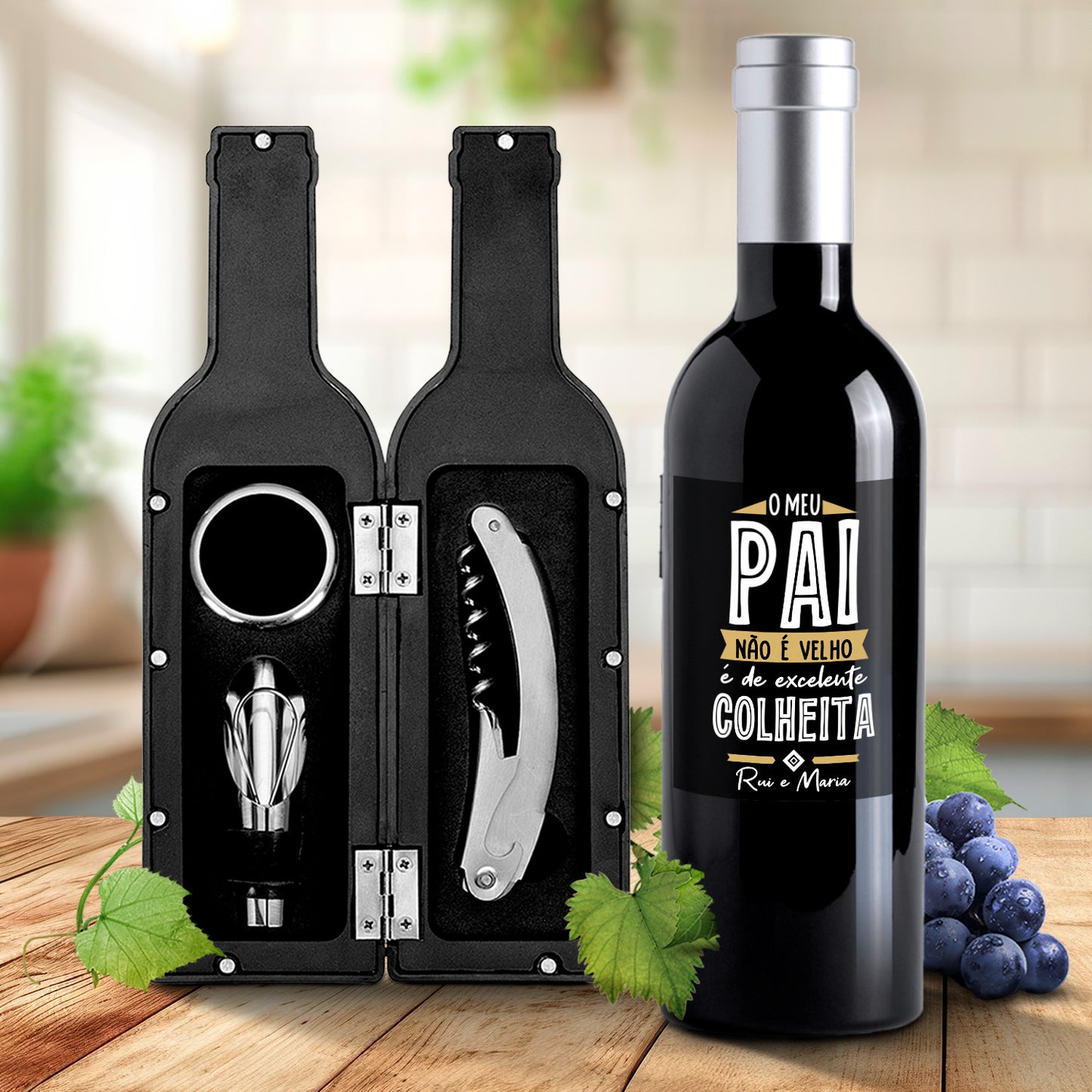 Kit de vinho "Excelente Colheita"