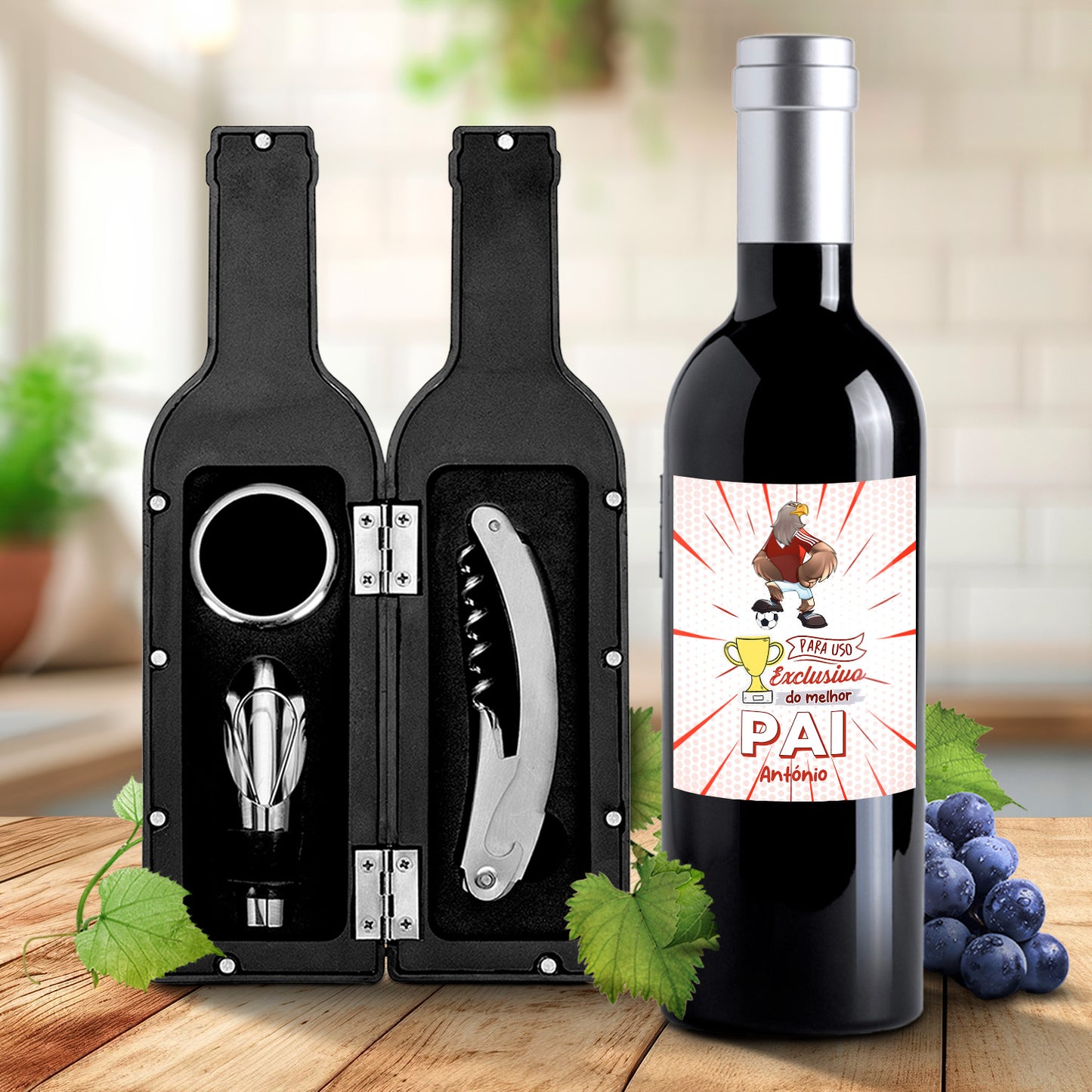 Kit de vinho "Futebol"