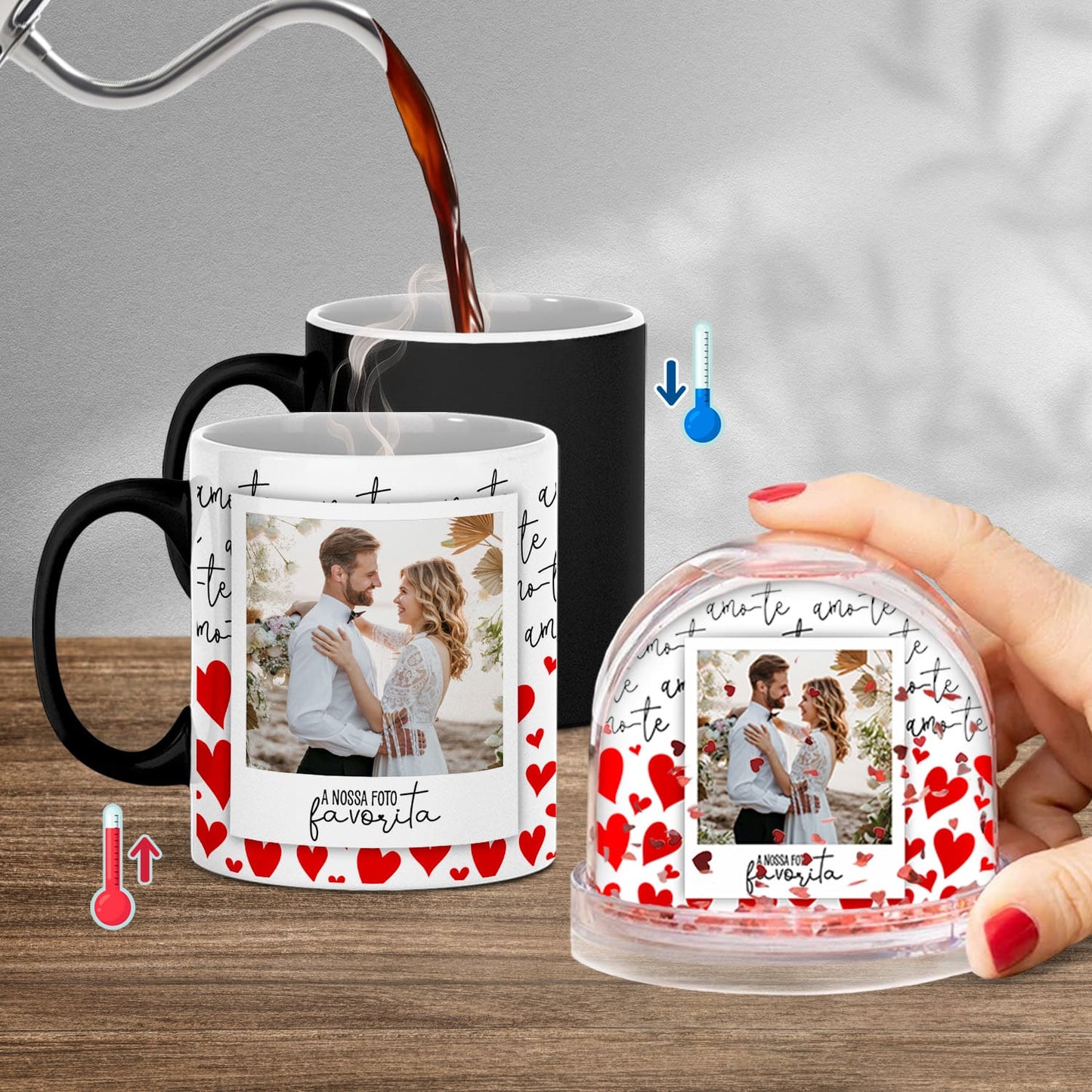Caneca Mágica e/ou Globo Corações "A nossa foto favorita"