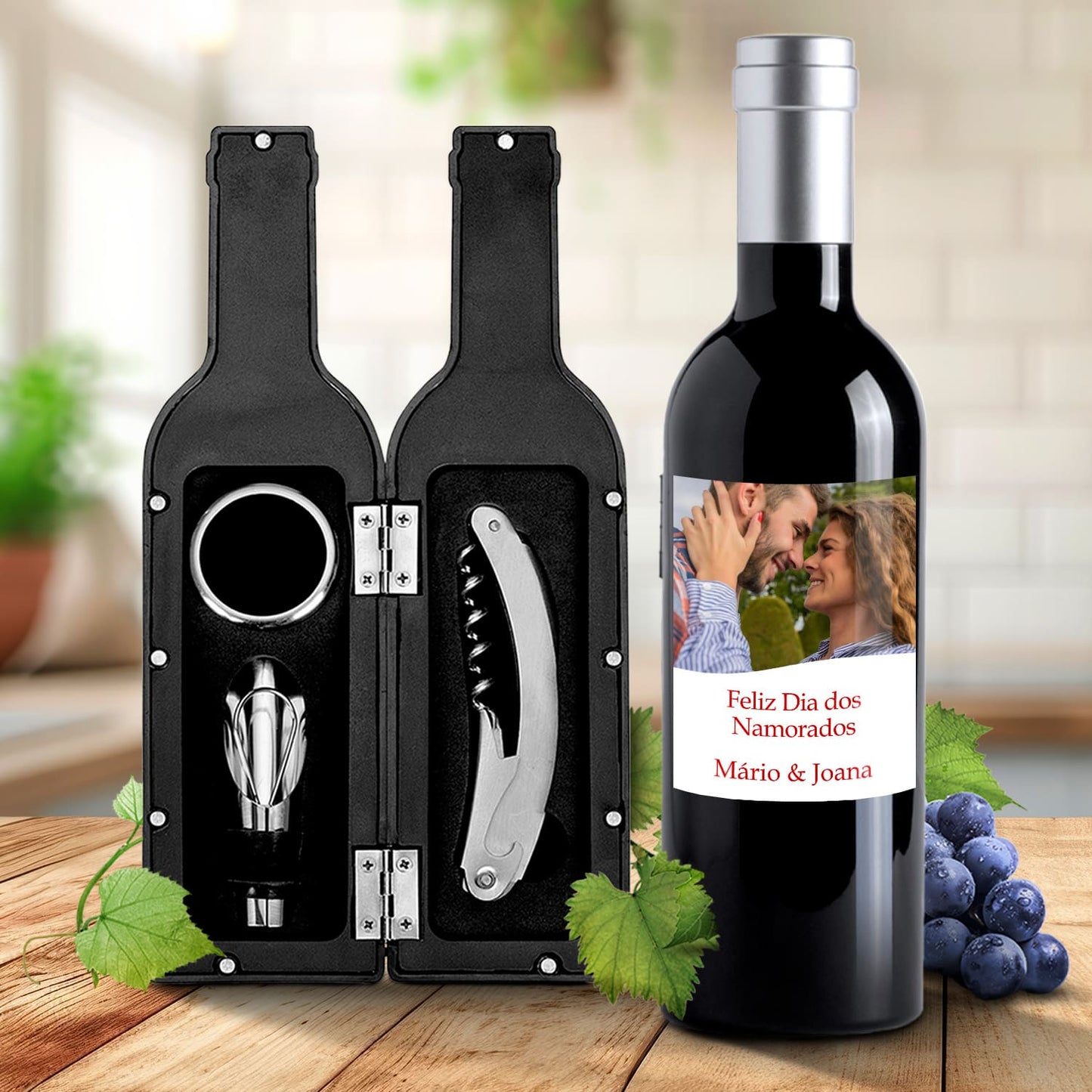 Kit de vinho "Dia dos Namorados"