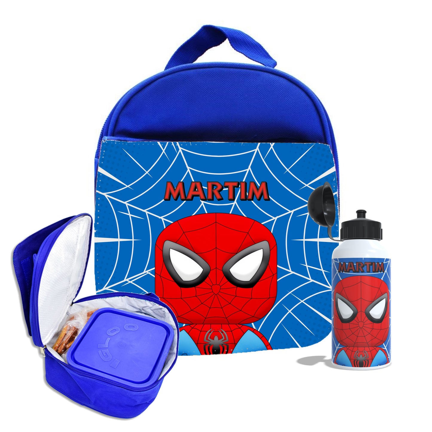 Mochila e/ou Lancheira e/ou Garrafa "Aranha"