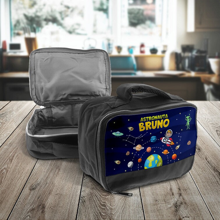 Lancheira Preta e/ou Garrafa "Astronauta"