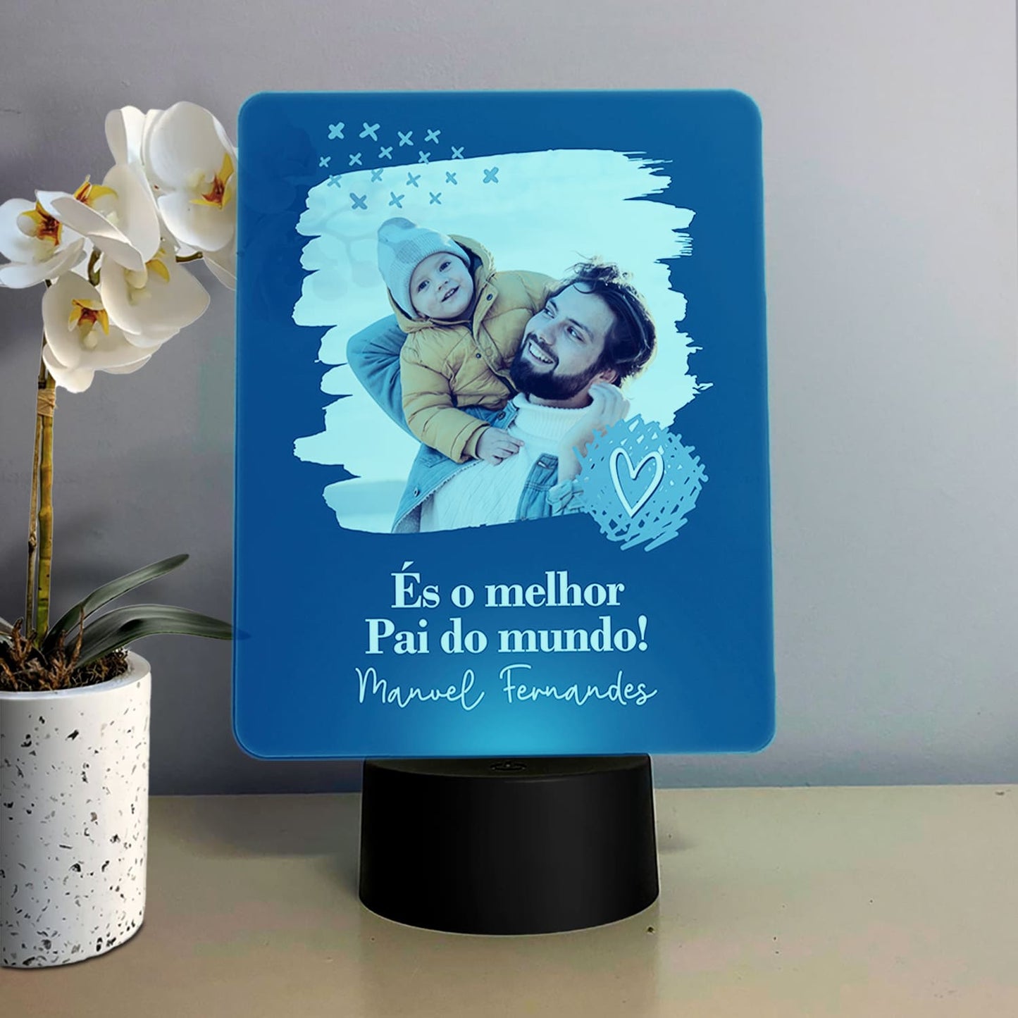 Moldura com LED "És o melhor do mundo!"