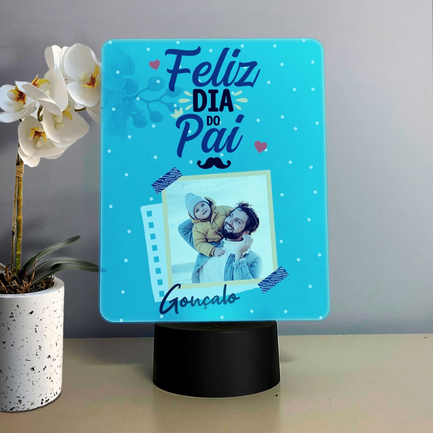 Moldura com LED "Feliz Dia do Pai"