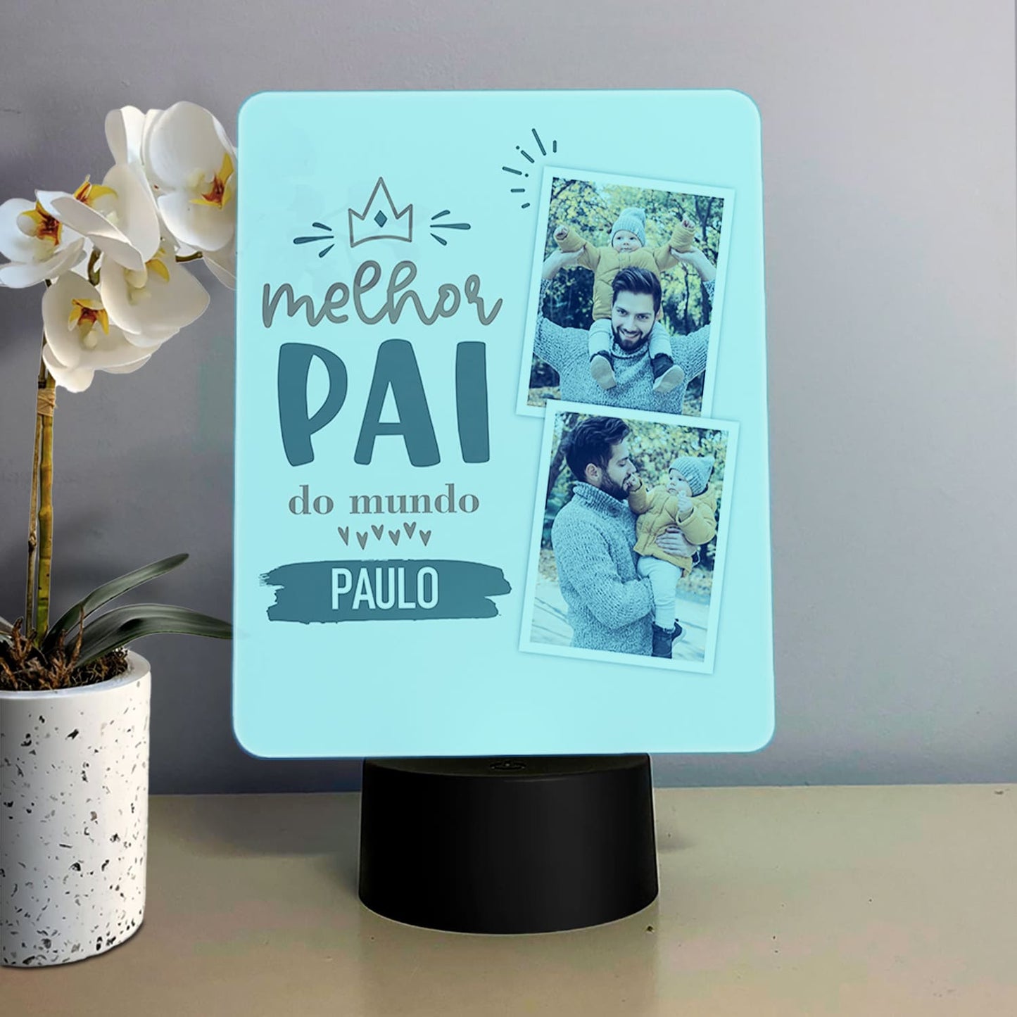 Moldura com LED "Melhor do Mundo ♡"