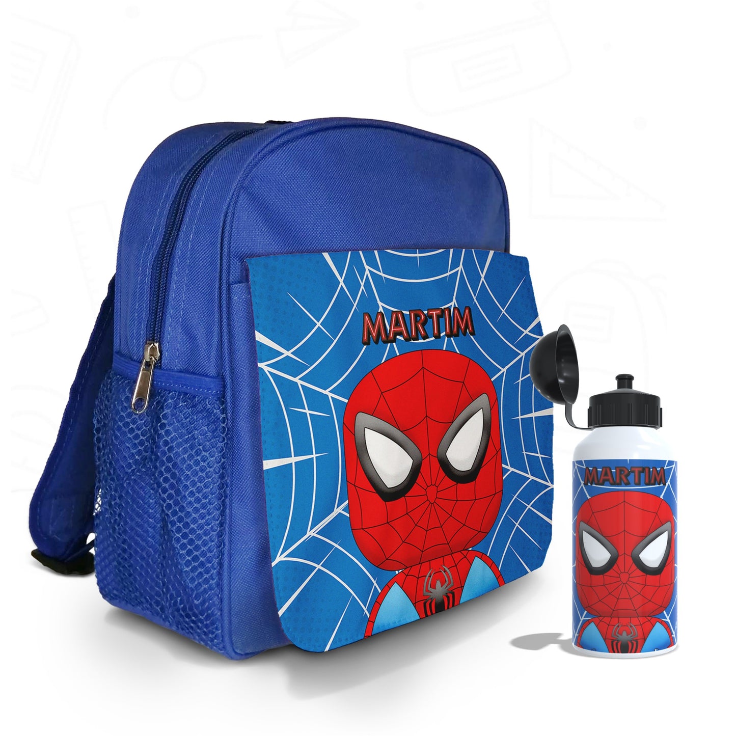 Mochila e/ou Lancheira e/ou Garrafa "Aranha"