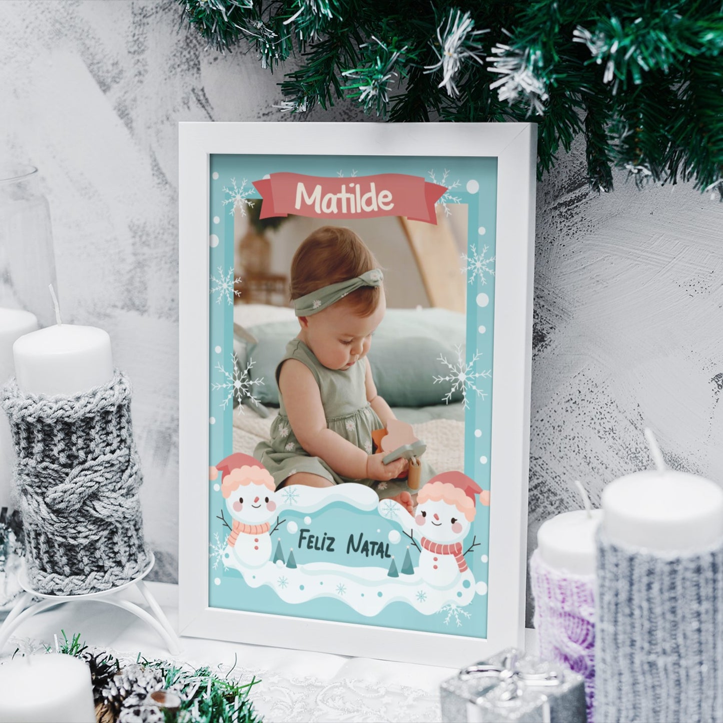 Moldura "Flocos de Natal"