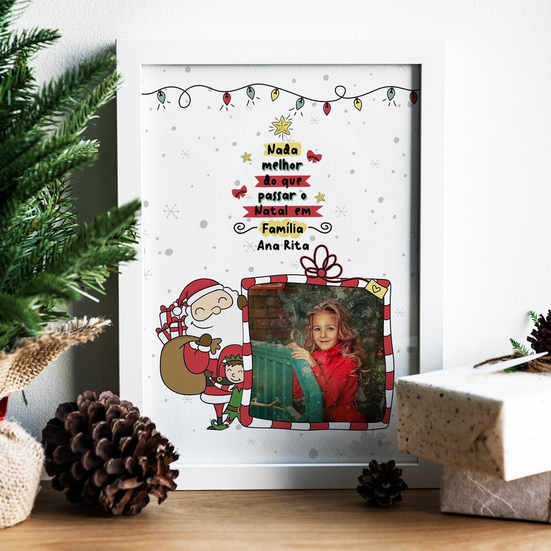 Moldura "Pai Natal e Duende"