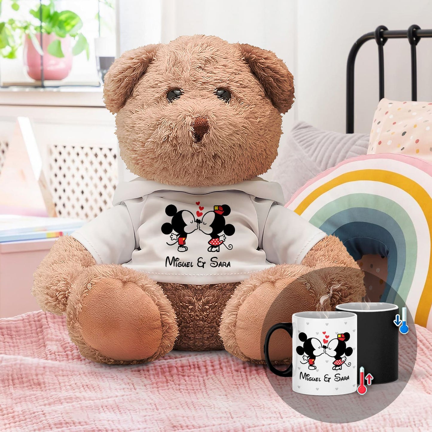 Peluche e/ou Caneca Mágica "Apaixonados"