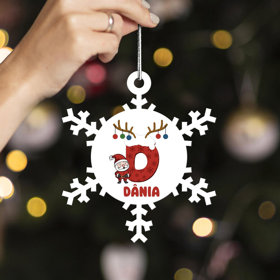 Pendente floco "Pai Natal na Neve"