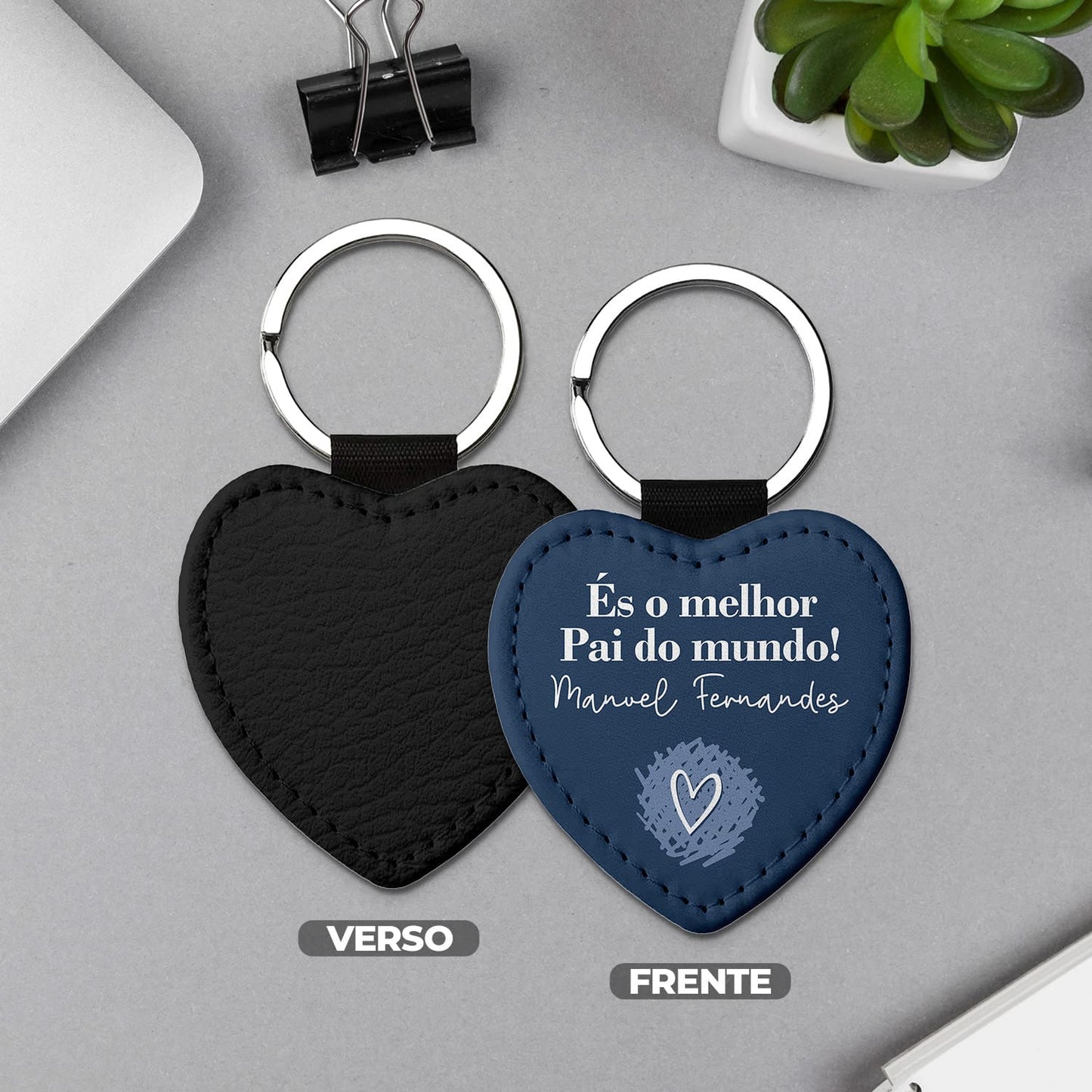 Porta-chaves coração "És o melhor do mundo!"