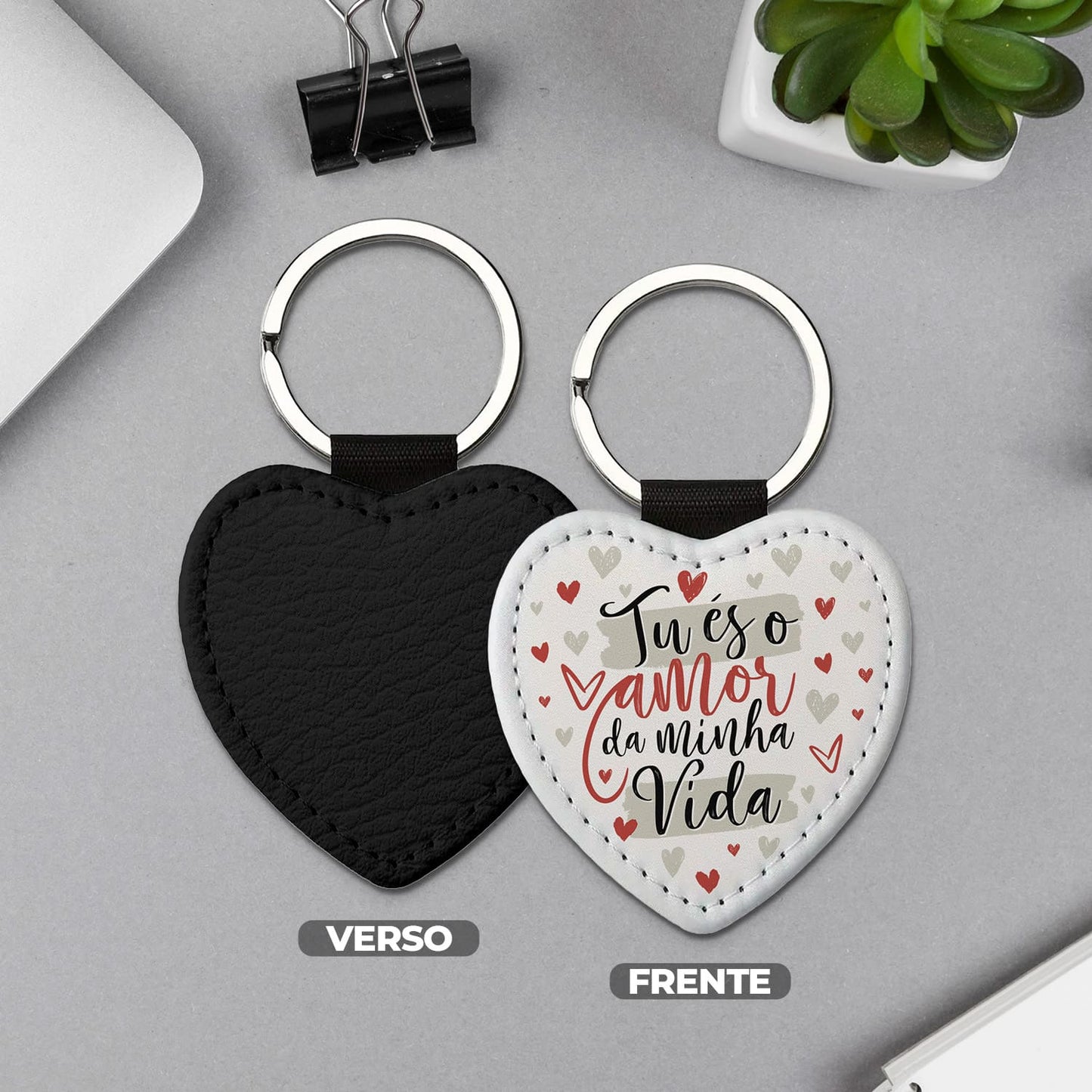 Porta-chaves coração "Tu és o amor da minha vida"